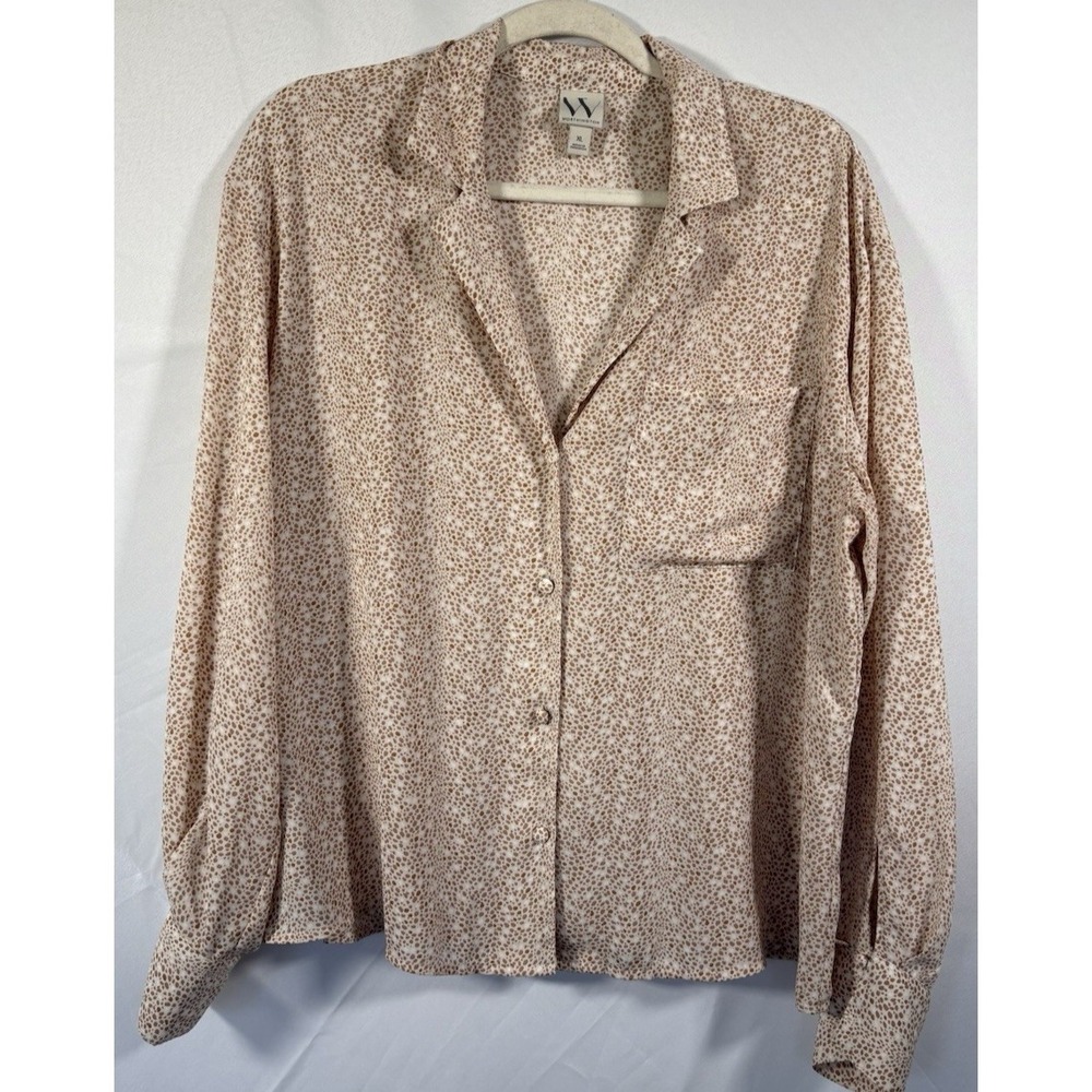 worthington top blouse shirt size xl button up‎ collared